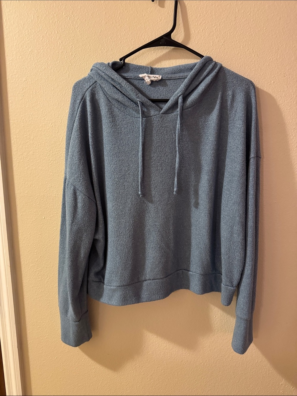Olive & Oak Dusty Blue Hooded Crewneck Sweater